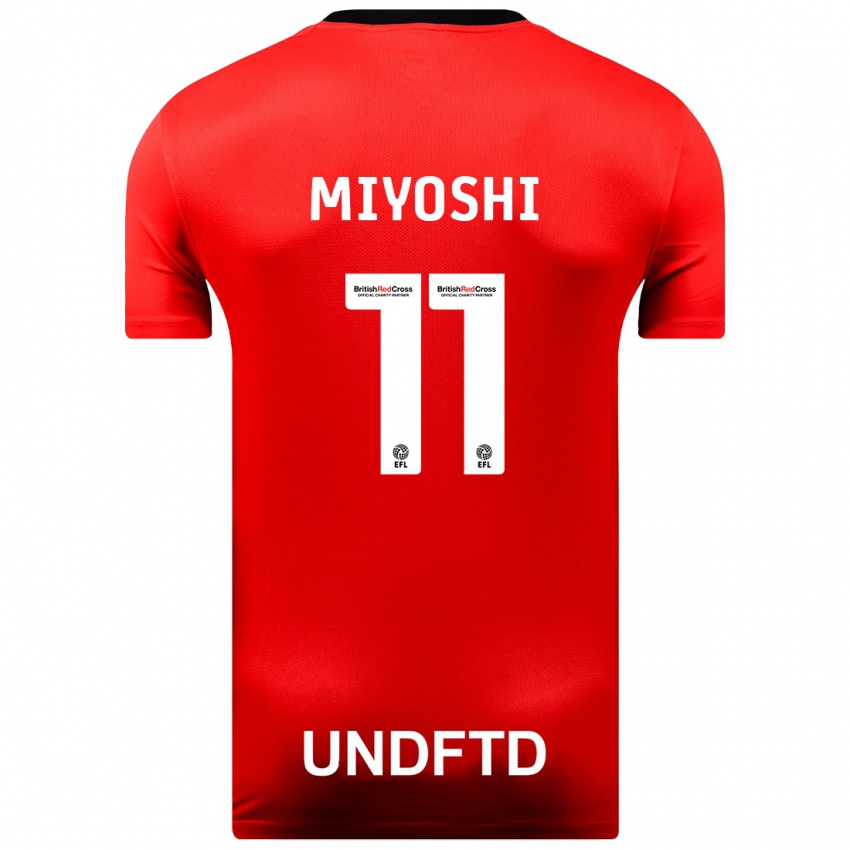 Kinder Koji Miyoshi #11 Rot Auswärtstrikot Trikot 2023/24 T-Shirt Österreich