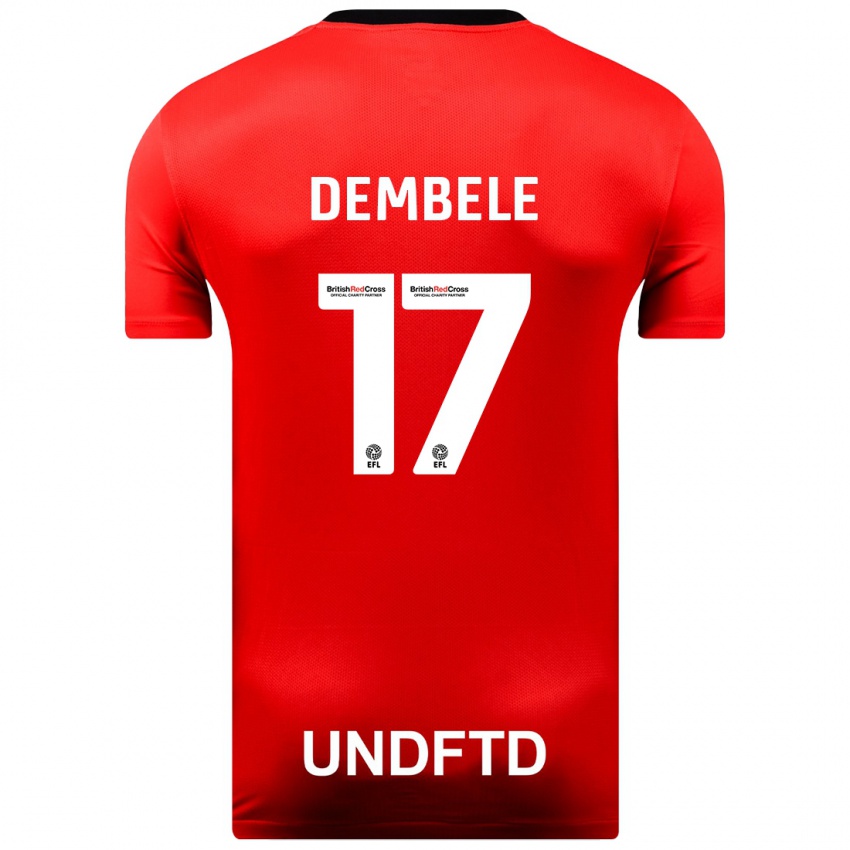 Kinder Siriki Dembélé #17 Rot Auswärtstrikot Trikot 2023/24 T-Shirt Österreich