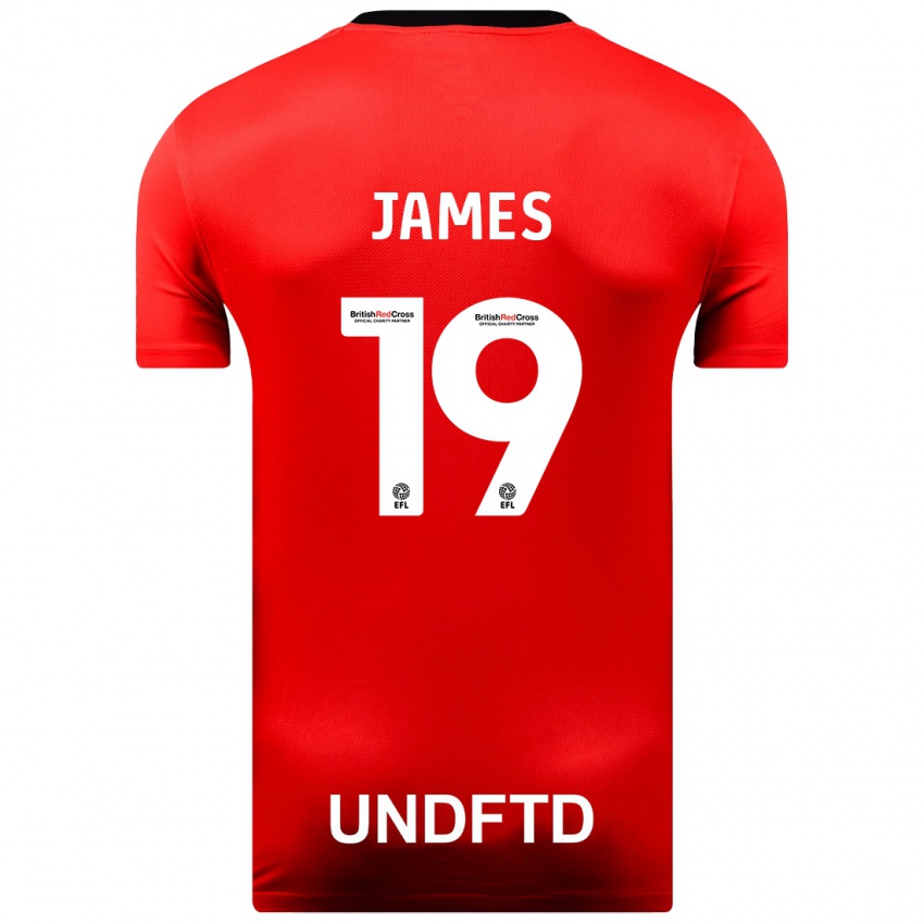 Kinder Jordan James #19 Rot Auswärtstrikot Trikot 2023/24 T-Shirt Österreich