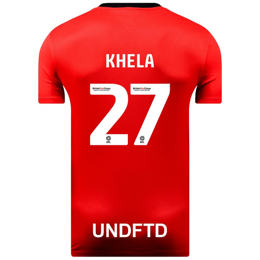 Kinder Brandon Khela #27 Rot Auswärtstrikot Trikot 2023/24 T-Shirt Österreich