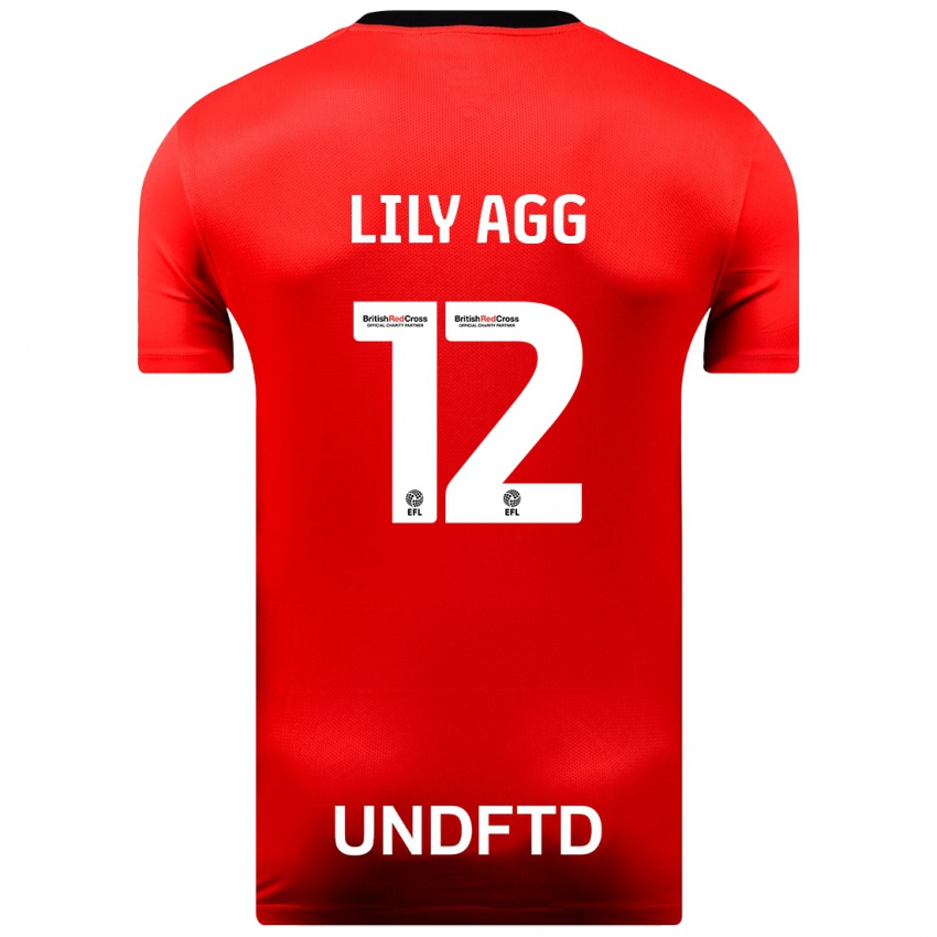 Kinder Lily Agg #12 Rot Auswärtstrikot Trikot 2023/24 T-Shirt Österreich