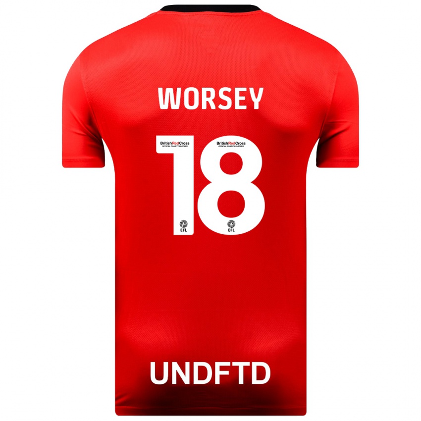 Kinder Louanne Worsey #18 Rot Auswärtstrikot Trikot 2023/24 T-Shirt Österreich