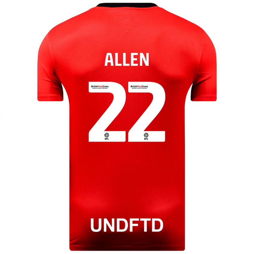 Kinder Remi Allen #22 Rot Auswärtstrikot Trikot 2023/24 T-Shirt Österreich