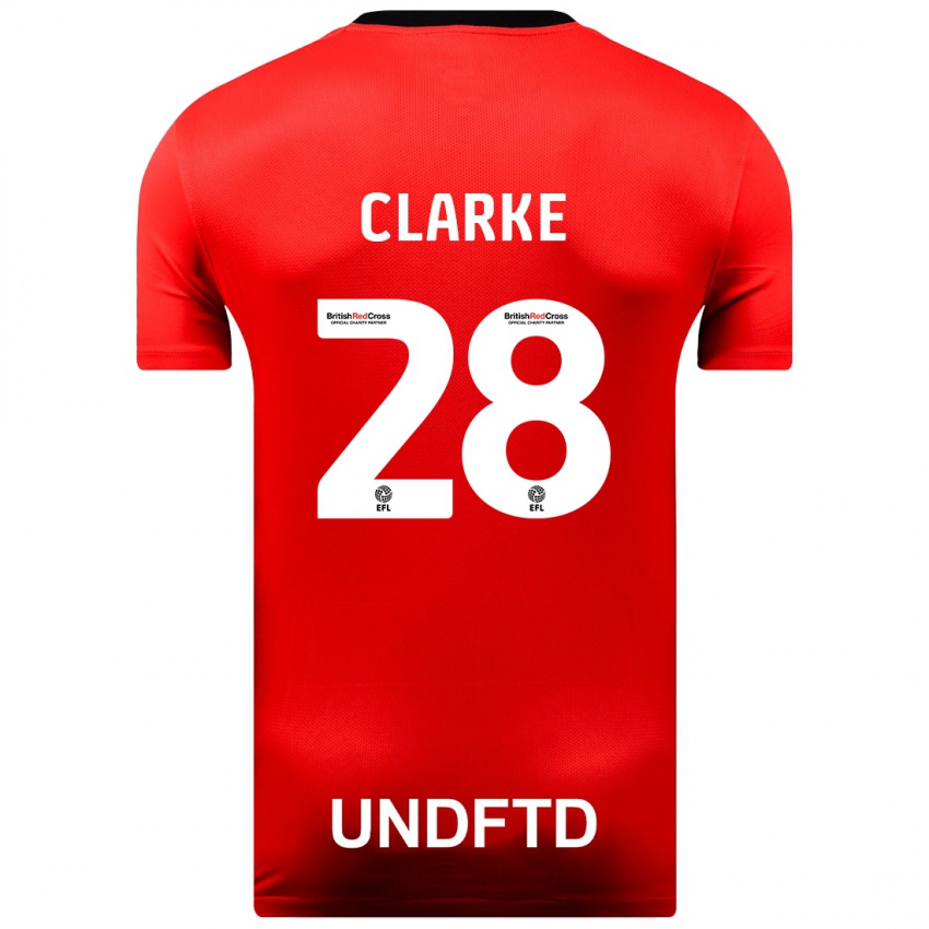 Kinder Charlotte Clarke #28 Rot Auswärtstrikot Trikot 2023/24 T-Shirt Österreich