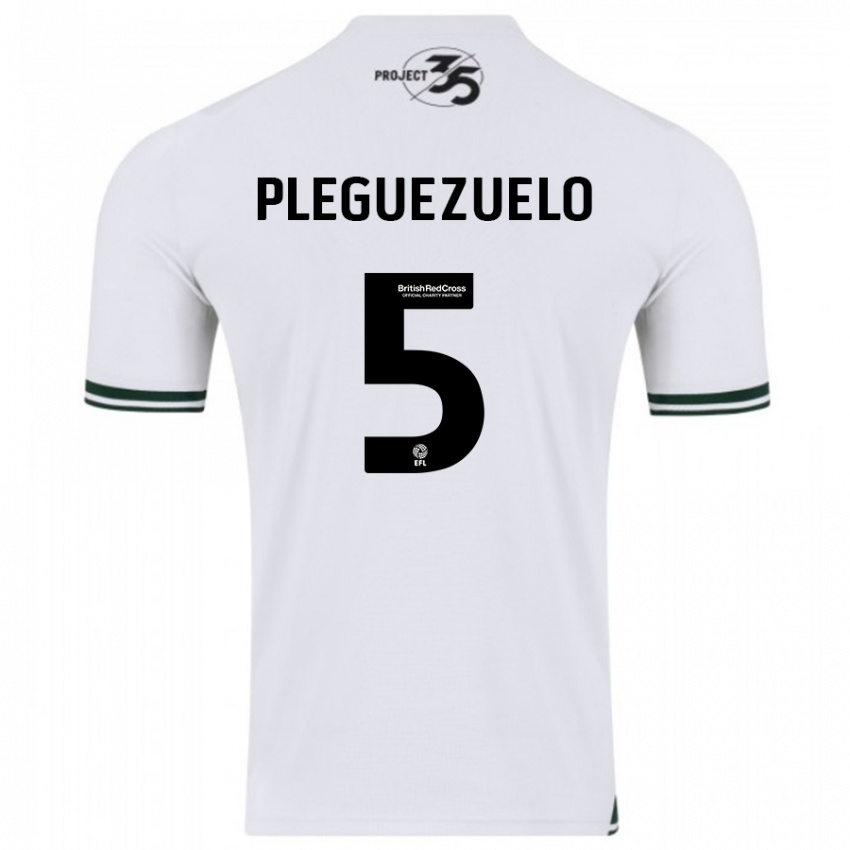 Kinder Julio Pleguezuelo #5 Weiß Auswärtstrikot Trikot 2023/24 T-Shirt Österreich