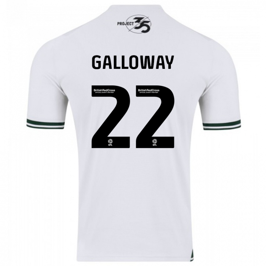 Kinder Brendan Galloway #22 Weiß Auswärtstrikot Trikot 2023/24 T-Shirt Österreich