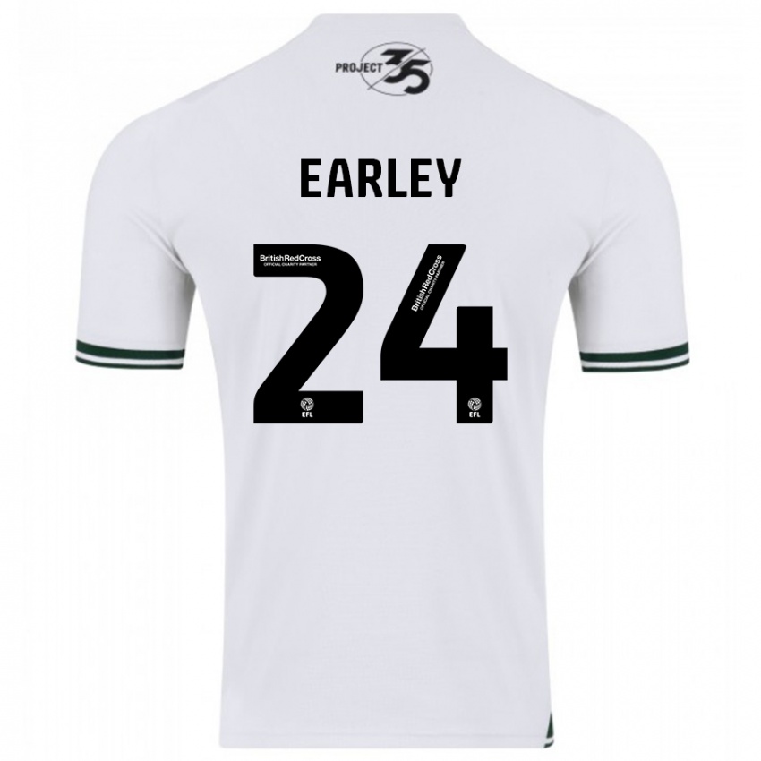 Kinder Saxon Earley #24 Weiß Auswärtstrikot Trikot 2023/24 T-Shirt Österreich