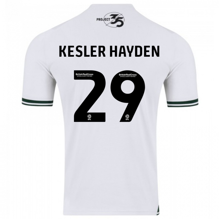 Kinder Kaine Kesler-Hayden #29 Weiß Auswärtstrikot Trikot 2023/24 T-Shirt Österreich