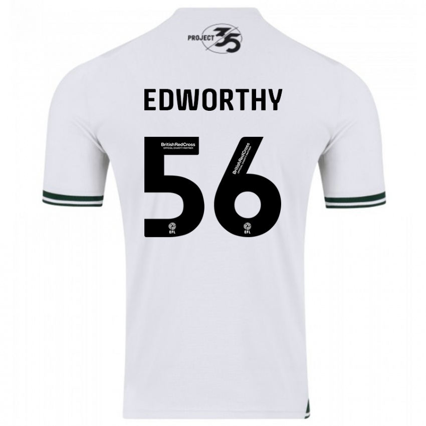 Kinder Kieran Edworthy #56 Weiß Auswärtstrikot Trikot 2023/24 T-Shirt Österreich