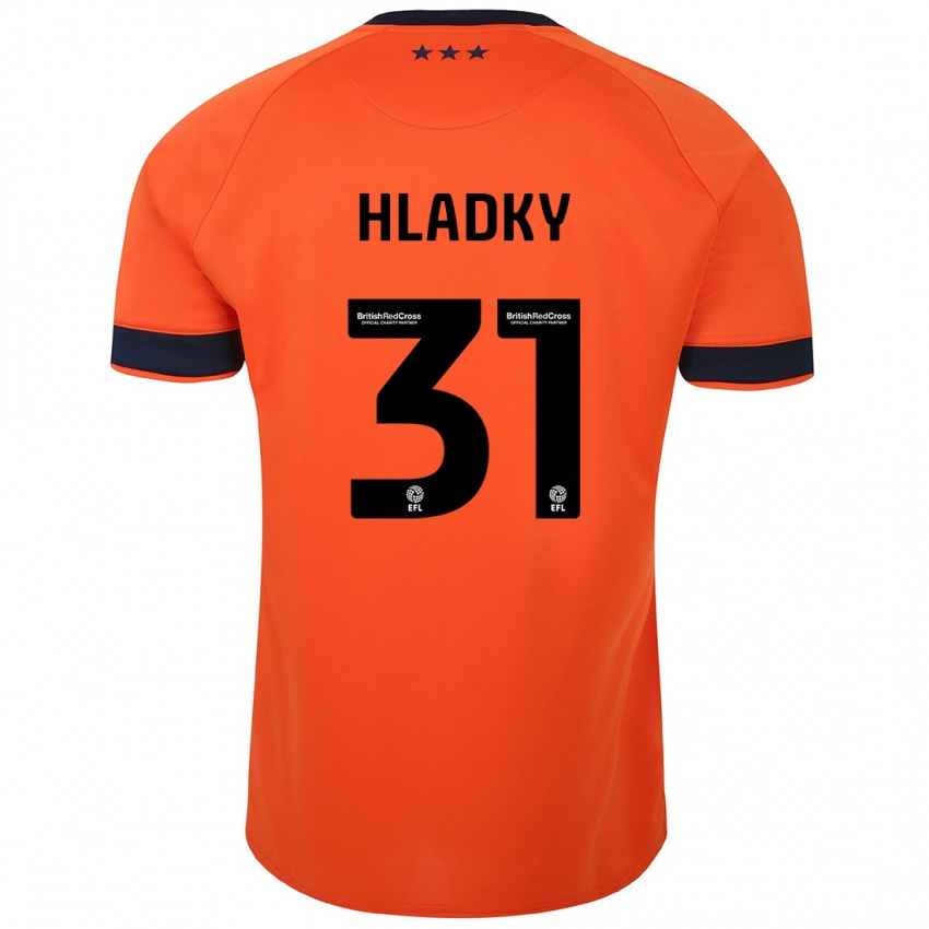 Kinder Vaclav Hladky #31 Orangefarben Auswärtstrikot Trikot 2023/24 T-Shirt Österreich