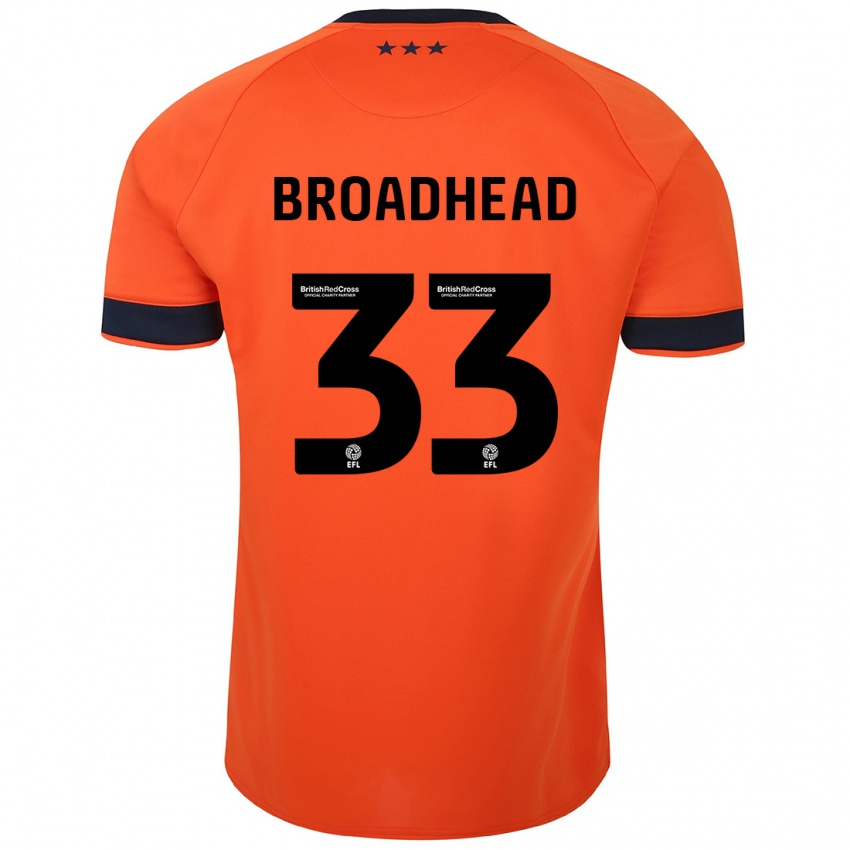 Kinder Nathan Broadhead #33 Orangefarben Auswärtstrikot Trikot 2023/24 T-Shirt Österreich