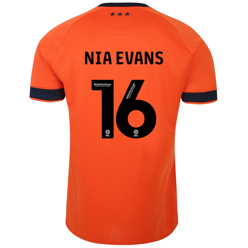 Kinder Nia Evans #16 Orangefarben Auswärtstrikot Trikot 2023/24 T-Shirt Österreich