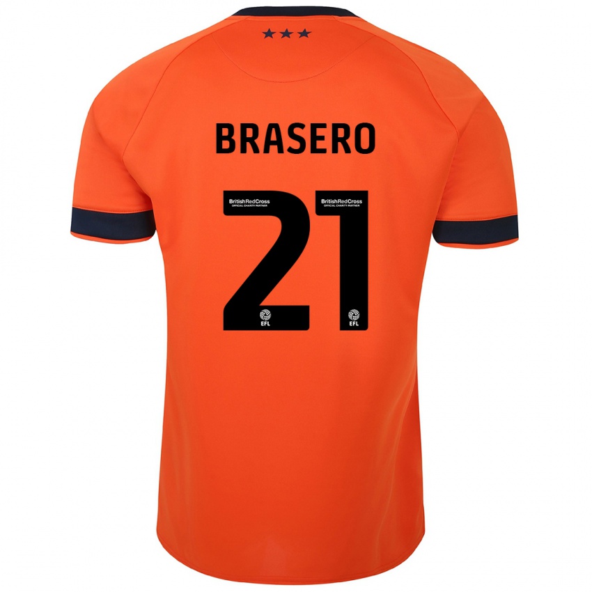 Kinder Sarah Brasero-Carreira #21 Orangefarben Auswärtstrikot Trikot 2023/24 T-Shirt Österreich