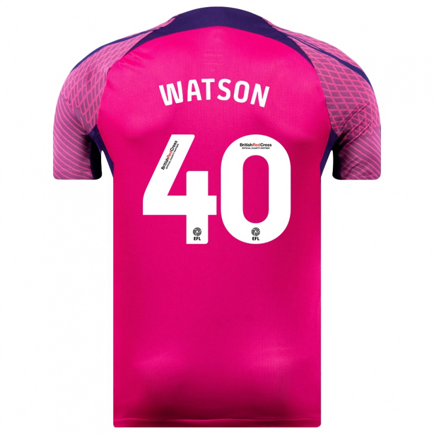 Kinder Tom Watson #40 Lila Auswärtstrikot Trikot 2023/24 T-Shirt Österreich