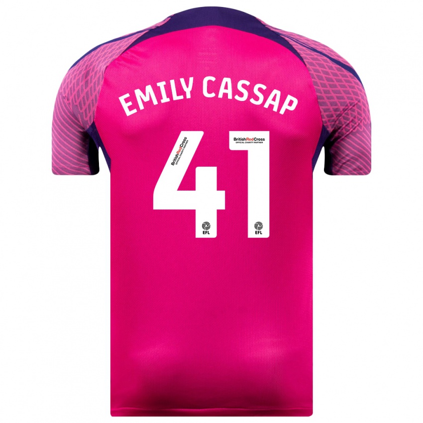 Kinder Emily Cassap #41 Lila Auswärtstrikot Trikot 2023/24 T-Shirt Österreich