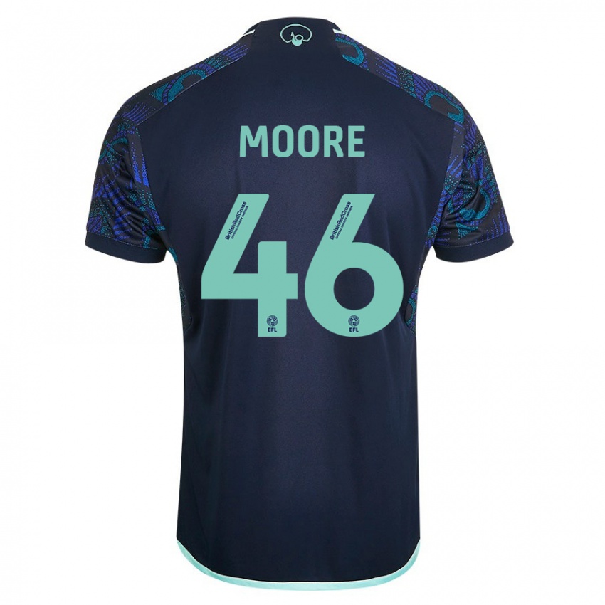 Kinder Kris Moore #46 Blau Auswärtstrikot Trikot 2023/24 T-Shirt Österreich