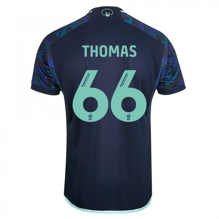 Kinder Luca Thomas #66 Blau Auswärtstrikot Trikot 2023/24 T-Shirt Österreich