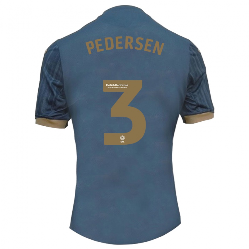 Kinder Kristian Pedersen #3 Dunkles Blaugrün Auswärtstrikot Trikot 2023/24 T-Shirt Österreich