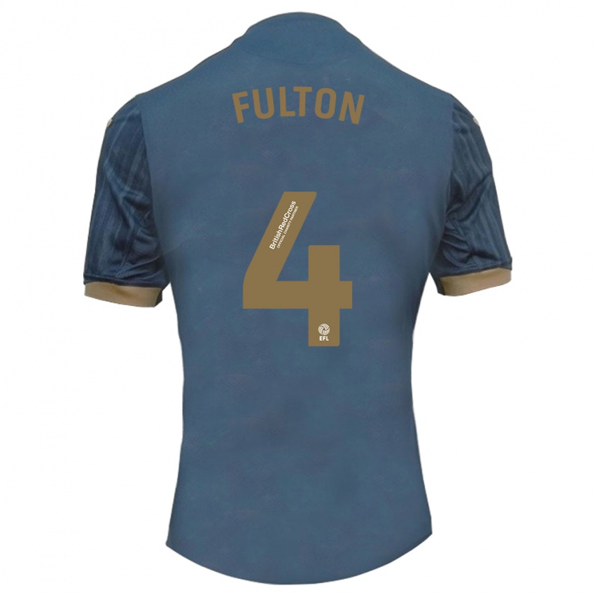 Kinder Jay Fulton #4 Dunkles Blaugrün Auswärtstrikot Trikot 2023/24 T-Shirt Österreich
