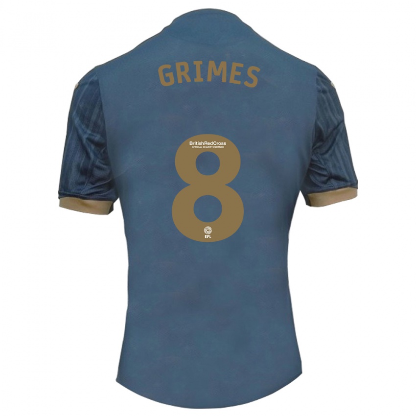 Kinder Matt Grimes #8 Dunkles Blaugrün Auswärtstrikot Trikot 2023/24 T-Shirt Österreich