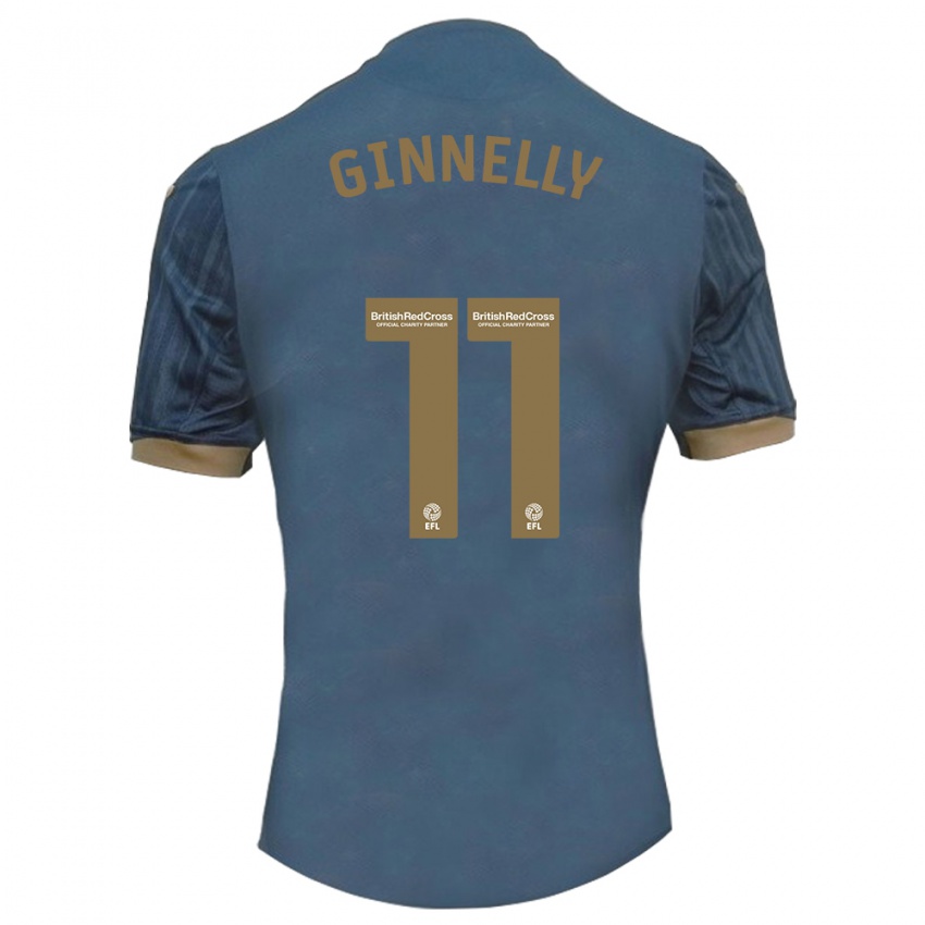 Kinder Josh Ginnelly #11 Dunkles Blaugrün Auswärtstrikot Trikot 2023/24 T-Shirt Österreich