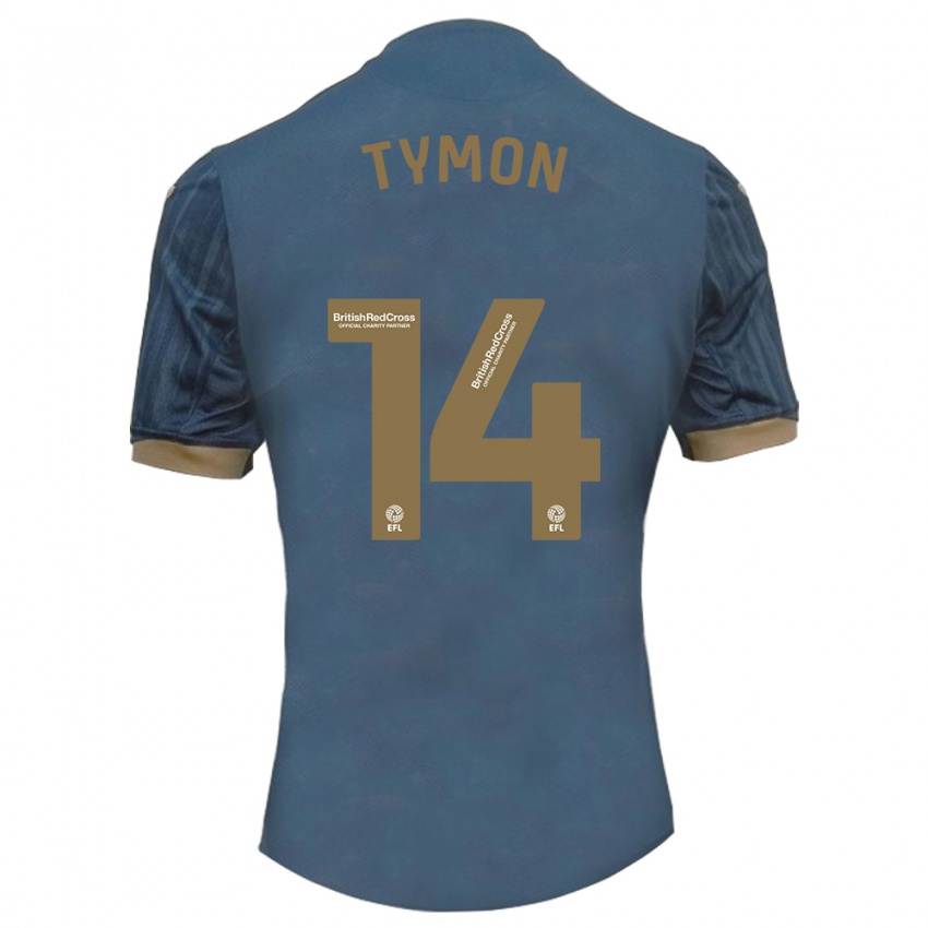 Kinder Josh Tymon #14 Dunkles Blaugrün Auswärtstrikot Trikot 2023/24 T-Shirt Österreich