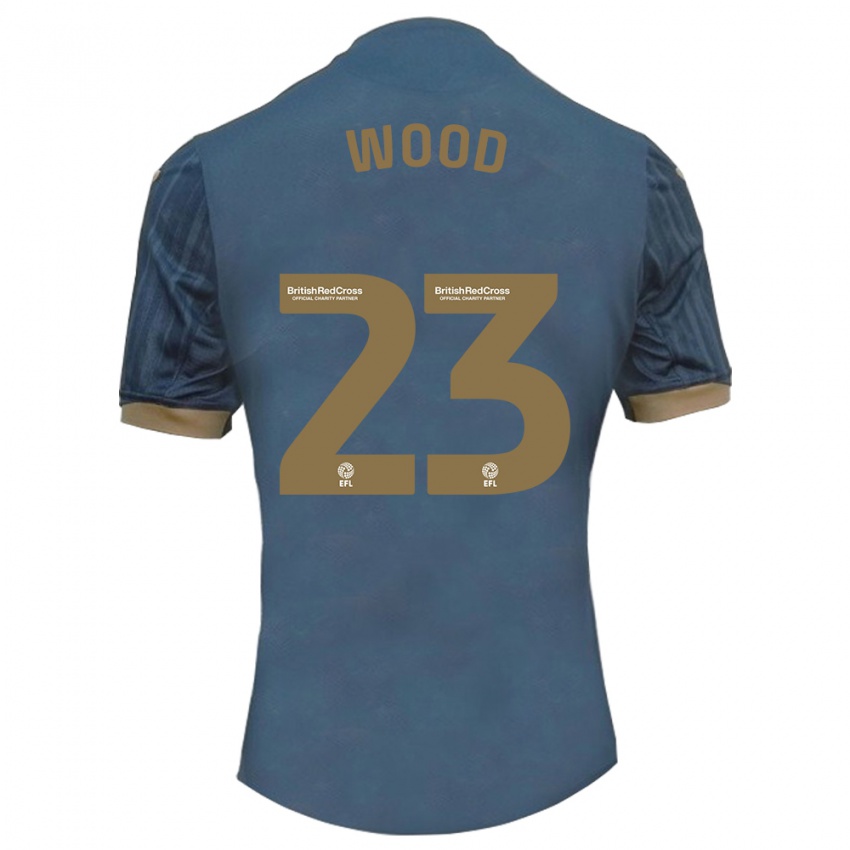 Kinder Nathan Wood #23 Dunkles Blaugrün Auswärtstrikot Trikot 2023/24 T-Shirt Österreich