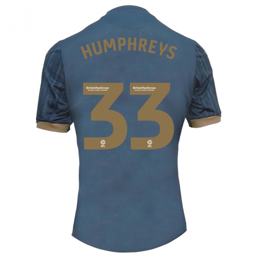 Kinder Bashir Humphreys #33 Dunkles Blaugrün Auswärtstrikot Trikot 2023/24 T-Shirt Österreich