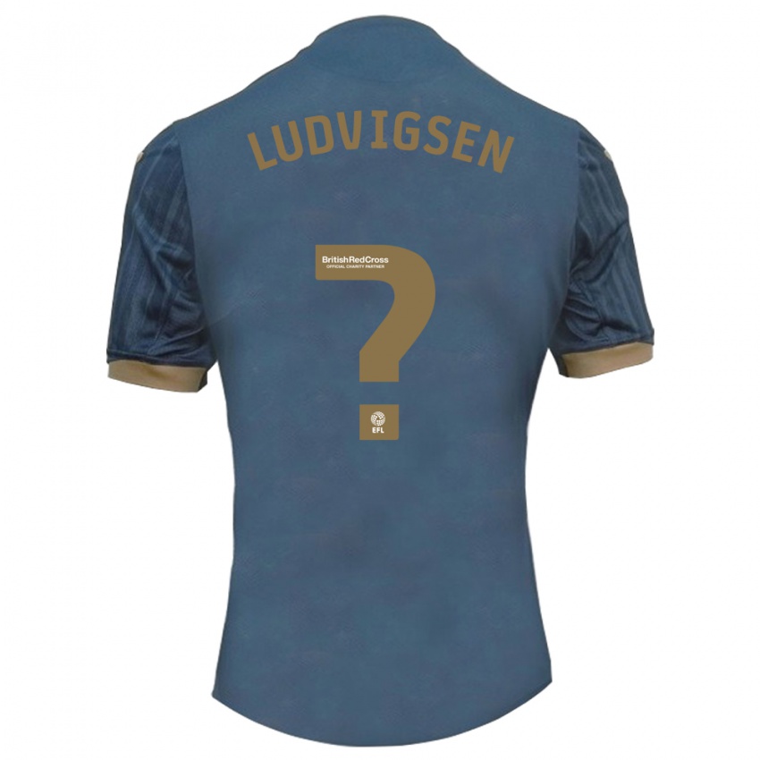 Kinder Kai Ludvigsen #0 Dunkles Blaugrün Auswärtstrikot Trikot 2023/24 T-Shirt Österreich