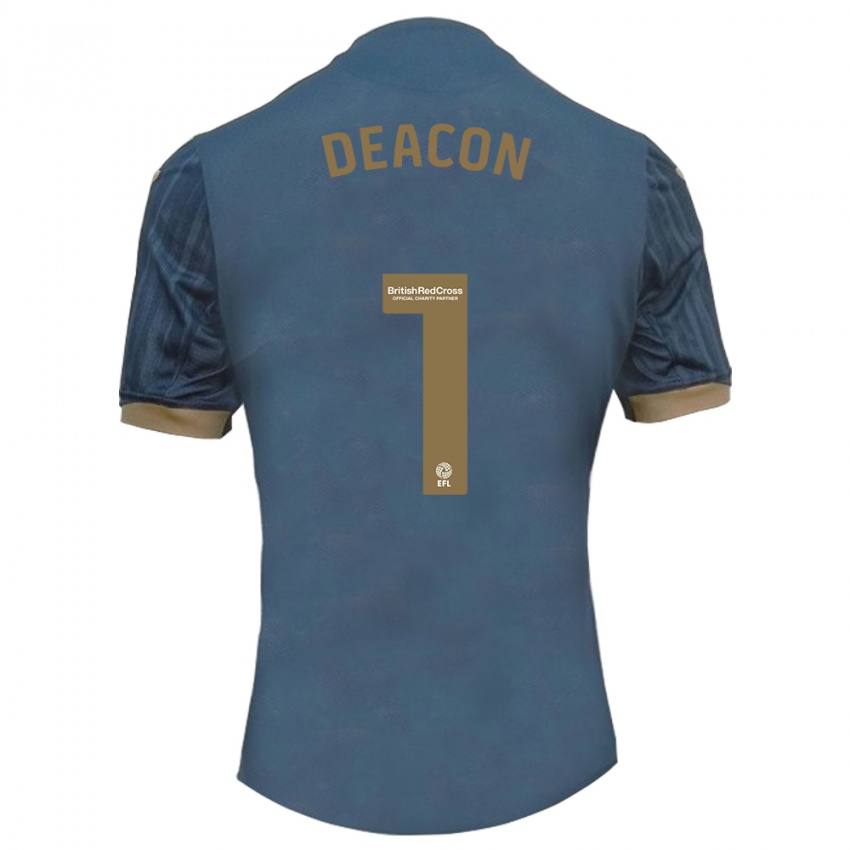 Kinder Chelsea Deacon #1 Dunkles Blaugrün Auswärtstrikot Trikot 2023/24 T-Shirt Österreich