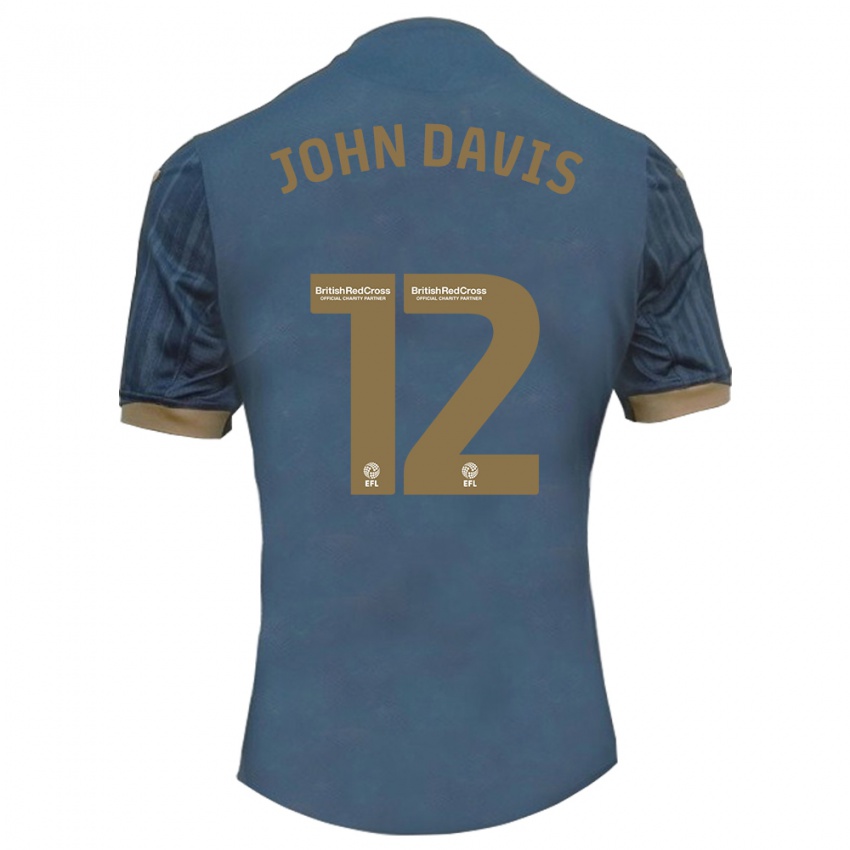 Kinder Stacey John-Davis #12 Dunkles Blaugrün Auswärtstrikot Trikot 2023/24 T-Shirt Österreich