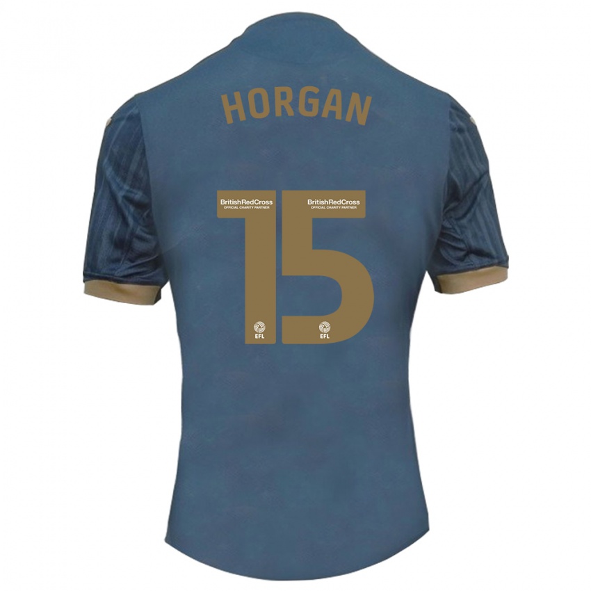 Kinder Gwenan Horgan #15 Dunkles Blaugrün Auswärtstrikot Trikot 2023/24 T-Shirt Österreich