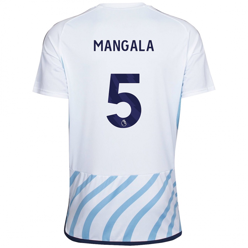 Kinder Orel Mangala #5 Weiß Blau Auswärtstrikot Trikot 2023/24 T-Shirt Österreich