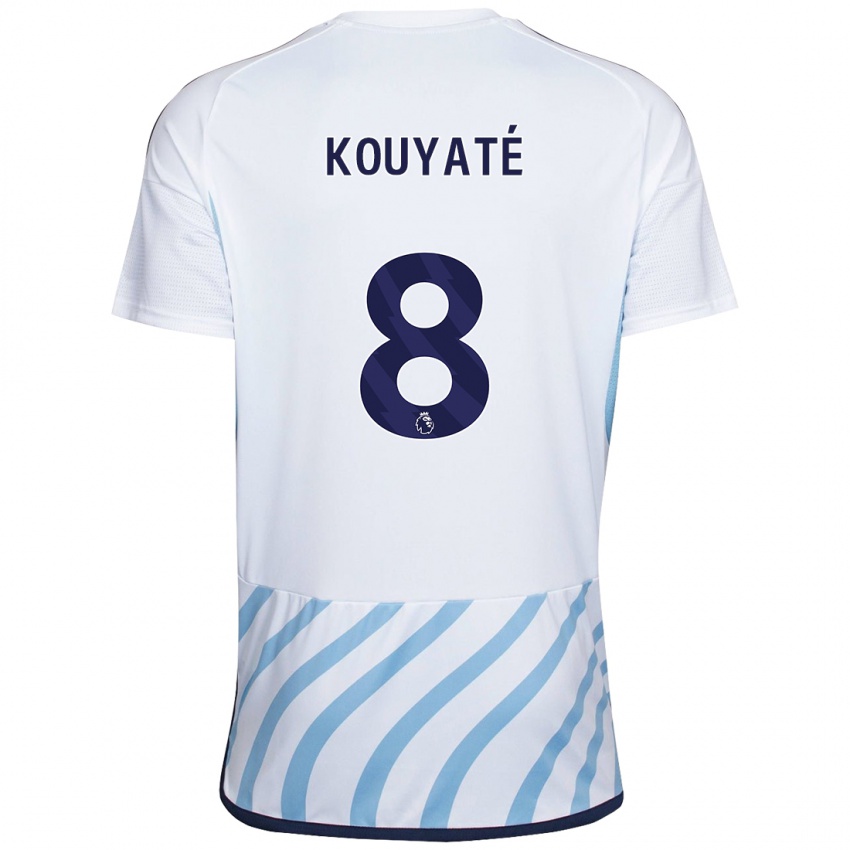 Kinder Cheikhou Kouyaté #8 Weiß Blau Auswärtstrikot Trikot 2023/24 T-Shirt Österreich