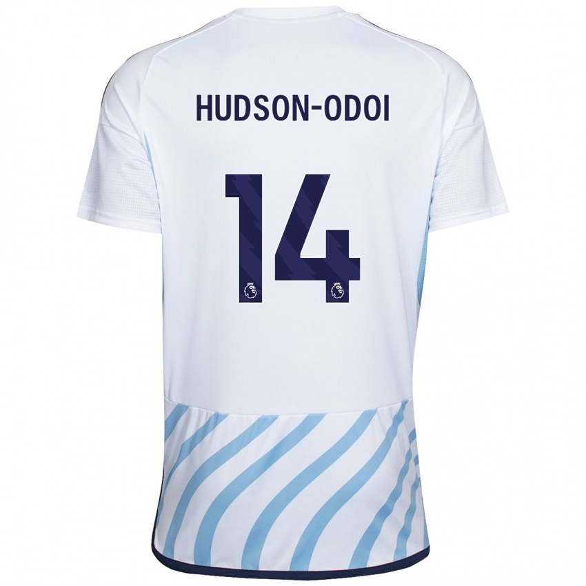 Kinder Callum Hudson-Odoi #14 Weiß Blau Auswärtstrikot Trikot 2023/24 T-Shirt Österreich