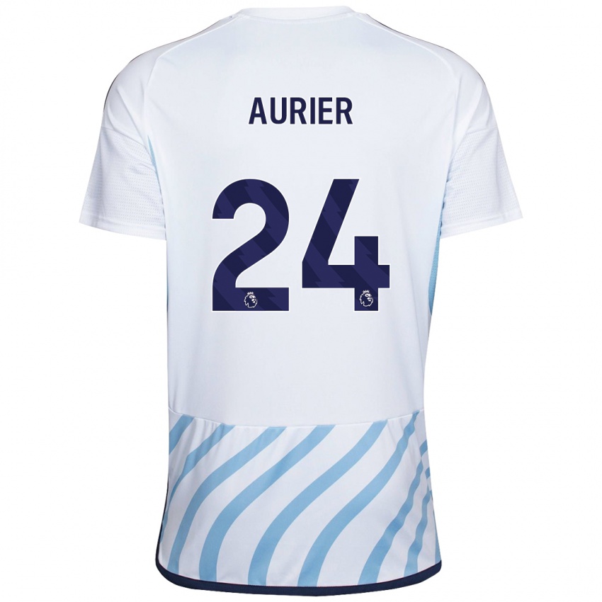 Kinder Serge Aurier #24 Weiß Blau Auswärtstrikot Trikot 2023/24 T-Shirt Österreich