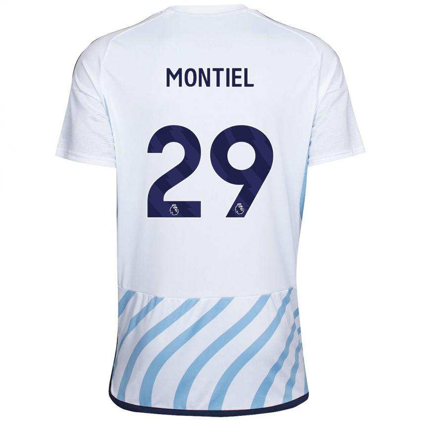 Kinder Gonzalo Montiel #29 Weiß Blau Auswärtstrikot Trikot 2023/24 T-Shirt Österreich