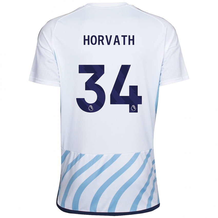 Kinder Ethan Horvath #34 Weiß Blau Auswärtstrikot Trikot 2023/24 T-Shirt Österreich