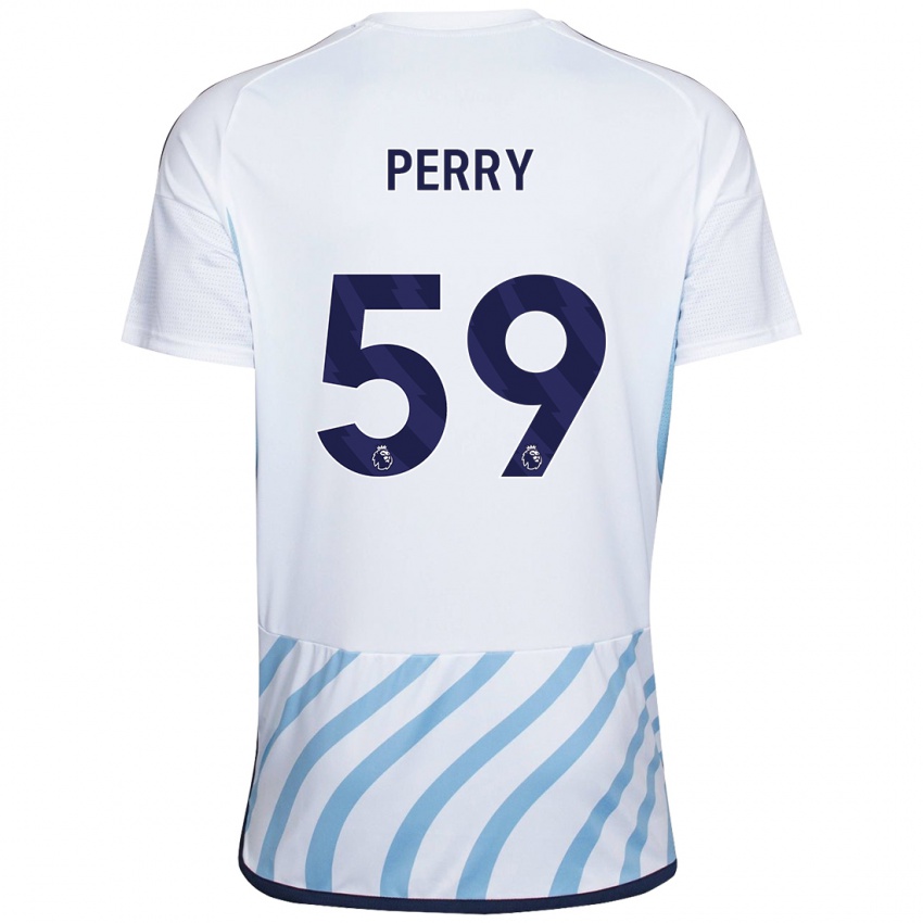 Kinder Ben Perry #59 Weiß Blau Auswärtstrikot Trikot 2023/24 T-Shirt Österreich