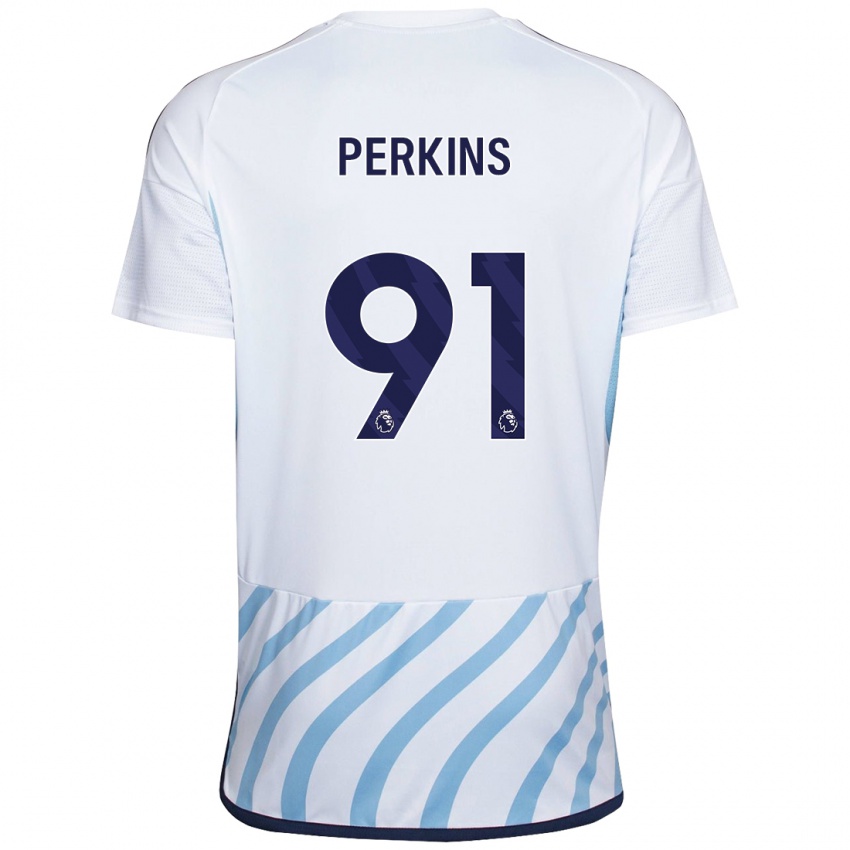 Kinder Jack Perkins #91 Weiß Blau Auswärtstrikot Trikot 2023/24 T-Shirt Österreich