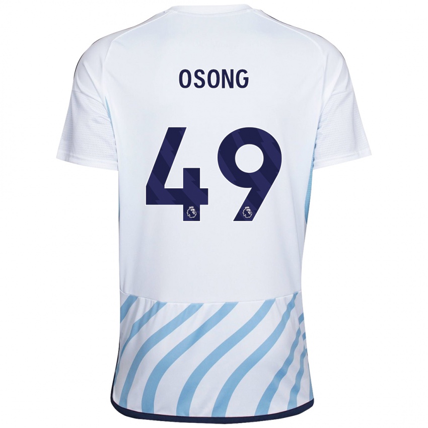 Kinder Detlef Esapa Osong #49 Weiß Blau Auswärtstrikot Trikot 2023/24 T-Shirt Österreich