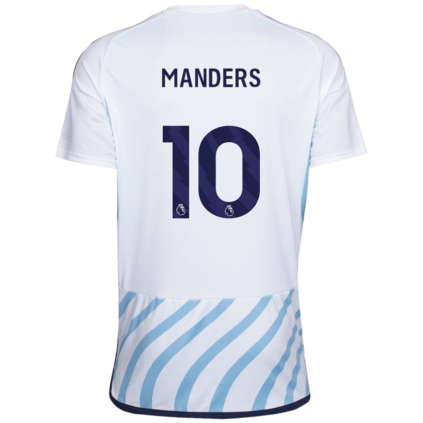 Kinder Holly Manders #10 Weiß Blau Auswärtstrikot Trikot 2023/24 T-Shirt Österreich