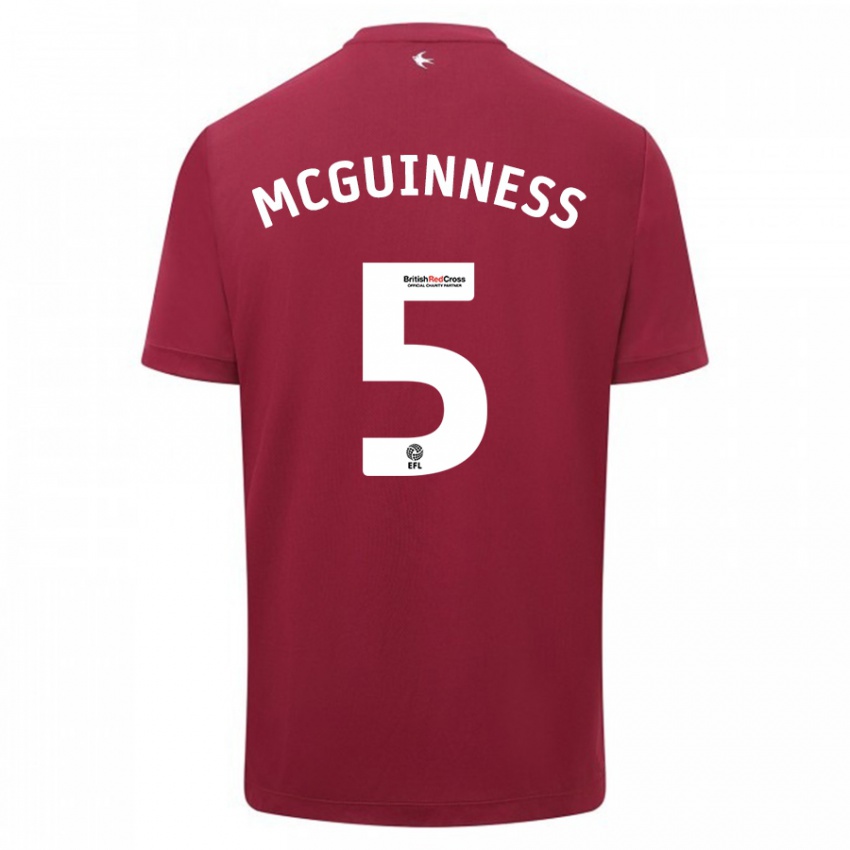 Kinder Mark Mcguinness #5 Rot Auswärtstrikot Trikot 2023/24 T-Shirt Österreich