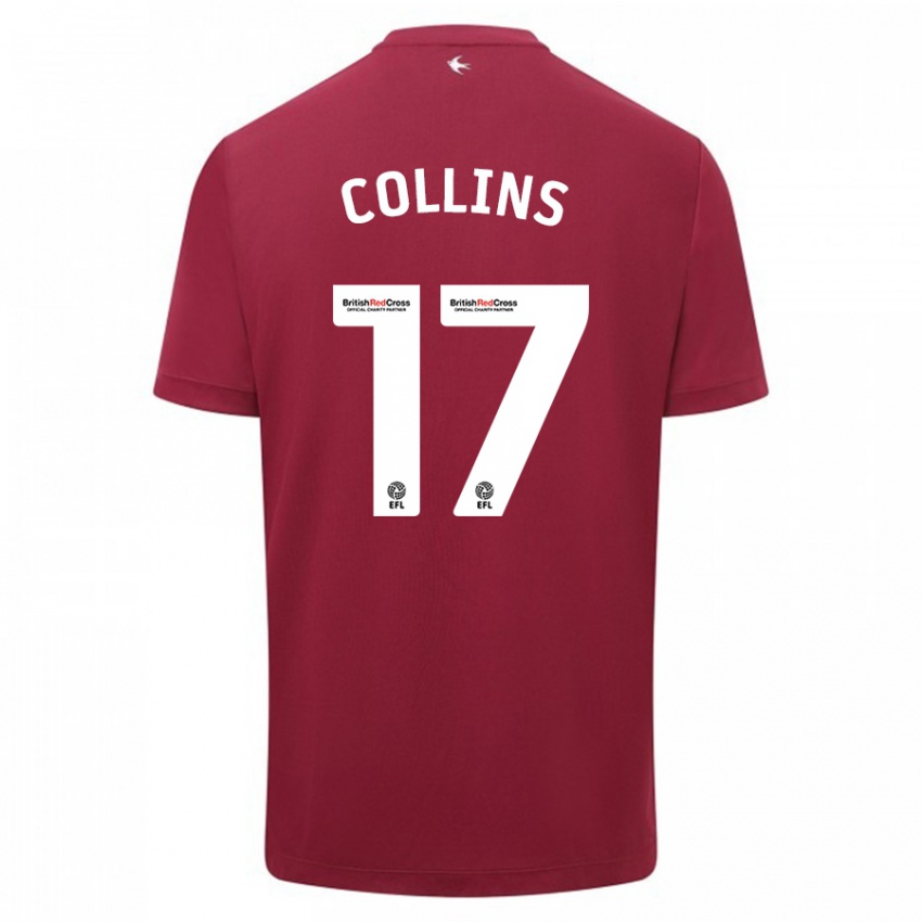 Kinder Jamilu Collins #17 Rot Auswärtstrikot Trikot 2023/24 T-Shirt Österreich