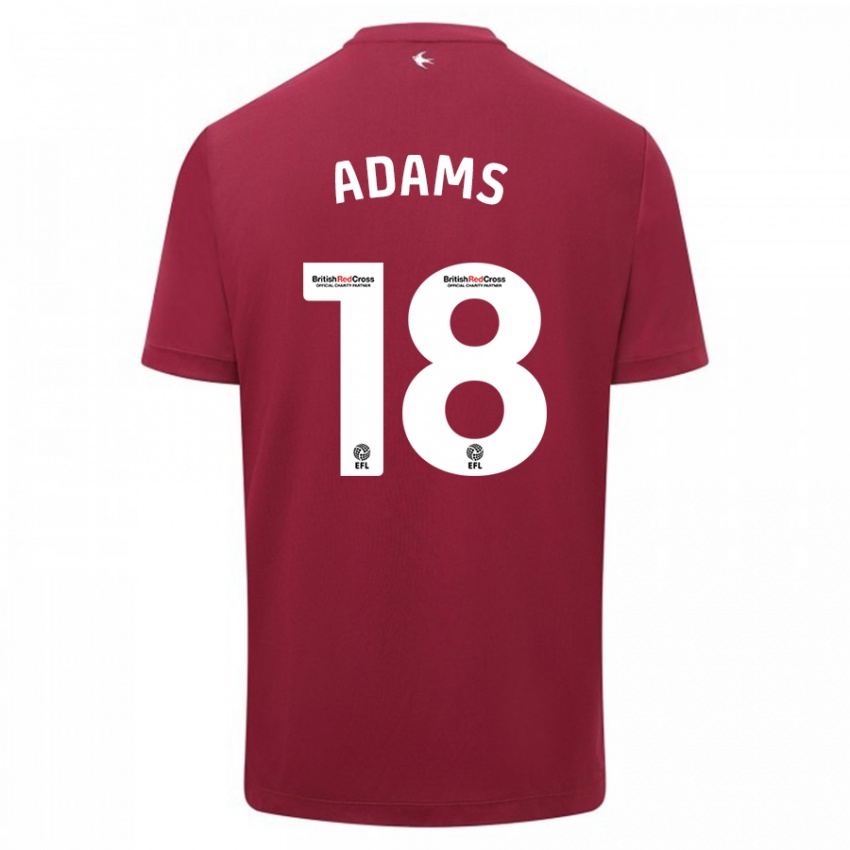 Kinder Ebou Adams #18 Rot Auswärtstrikot Trikot 2023/24 T-Shirt Österreich