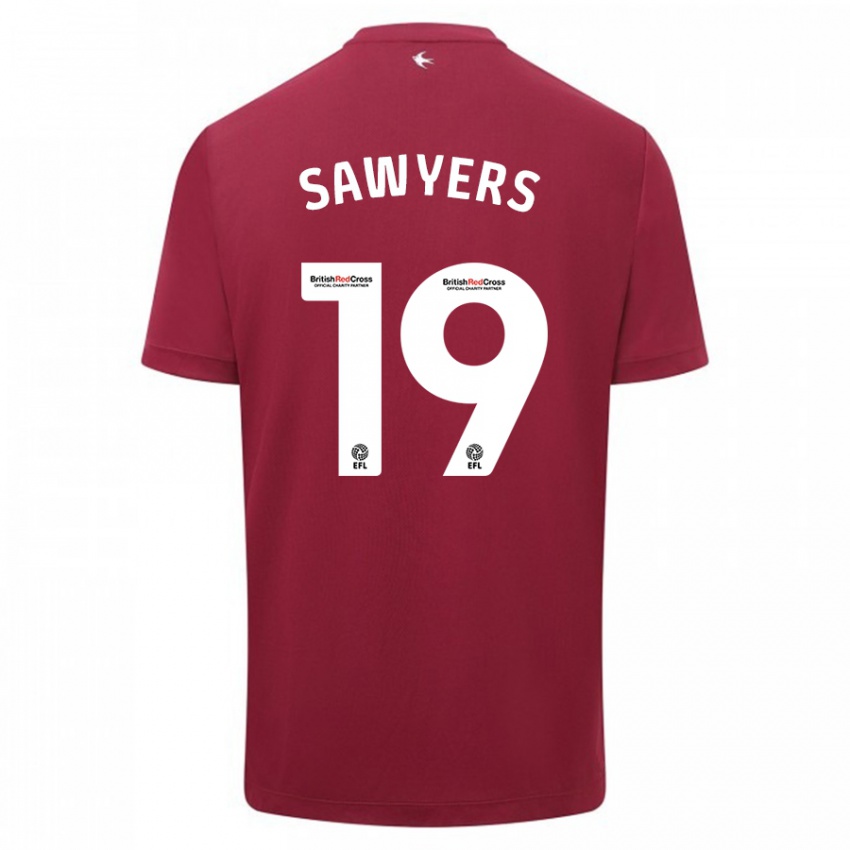 Kinder Romaine Sawyers #19 Rot Auswärtstrikot Trikot 2023/24 T-Shirt Österreich