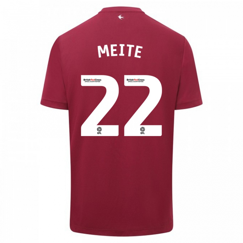 Kinder Yakou Méïté #22 Rot Auswärtstrikot Trikot 2023/24 T-Shirt Österreich