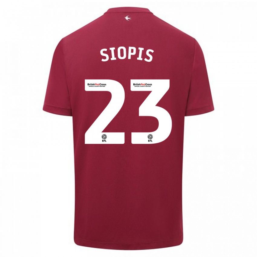 Kinder Manolis Siopis #23 Rot Auswärtstrikot Trikot 2023/24 T-Shirt Österreich