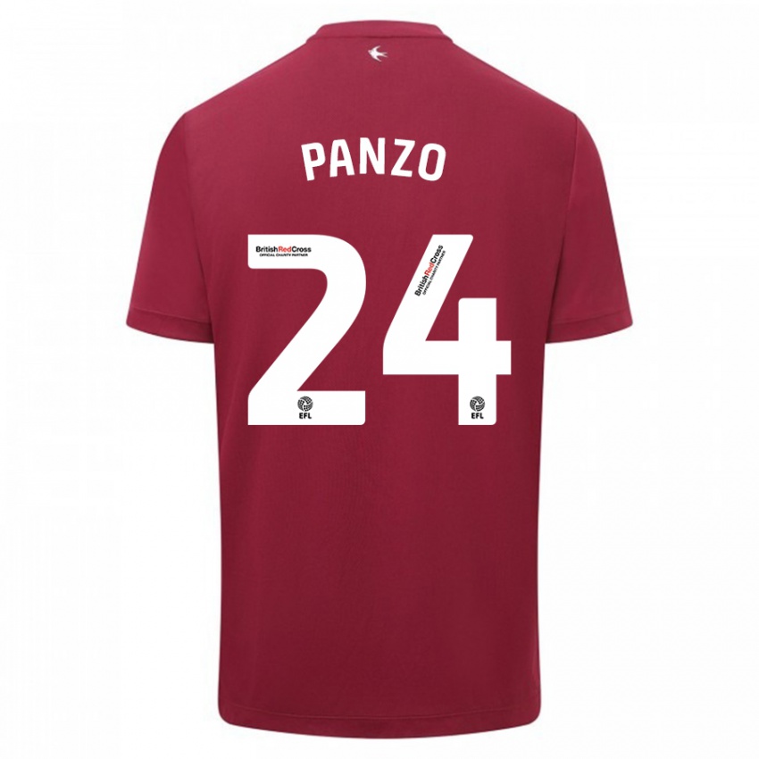 Kinder Jonathan Panzo #24 Rot Auswärtstrikot Trikot 2023/24 T-Shirt Österreich