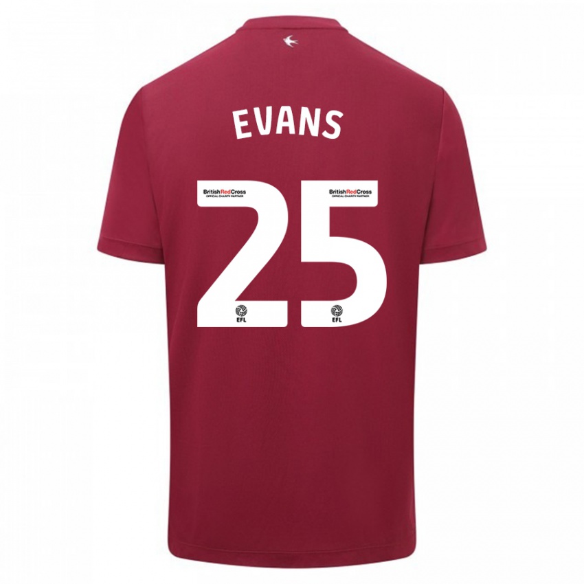 Kinder Kieron Evans #25 Rot Auswärtstrikot Trikot 2023/24 T-Shirt Österreich